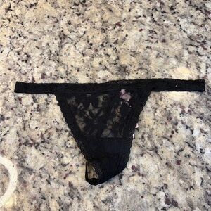 Victoria's Secret Black Lace V-String